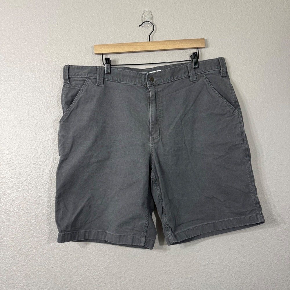 Carhartt Men's Size 42 Gray Rugged Flex Relaxed Fit Canvas Work Short BS2514-M